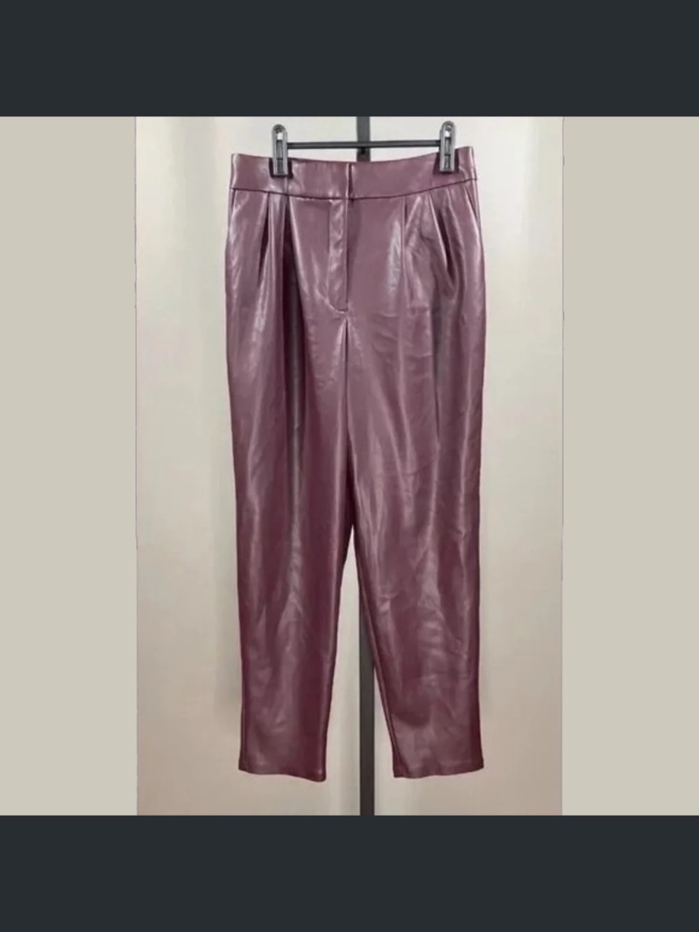 NEW Express Pants Womens 6 purple faux leather trouser classic preppy